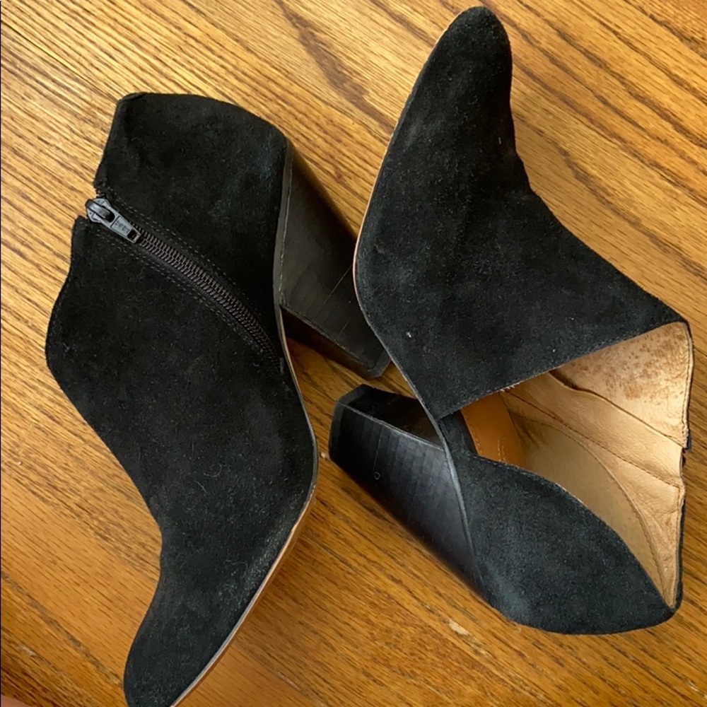 Black suede ankle booties